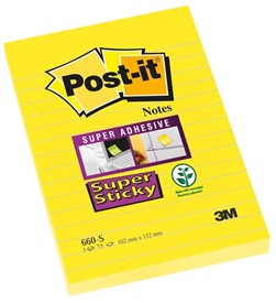 Bloczek samoprzylepny 102x152 żółty w linie 3M