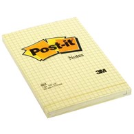 Bloczek samoprzylepny 102x125 żółty w kratke 3M