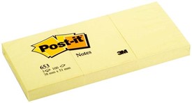 Notes samoprzylepny 3M 38X51 653 żółty 3x100k